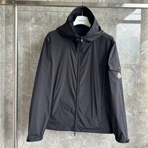 Moncler men's black trench coat